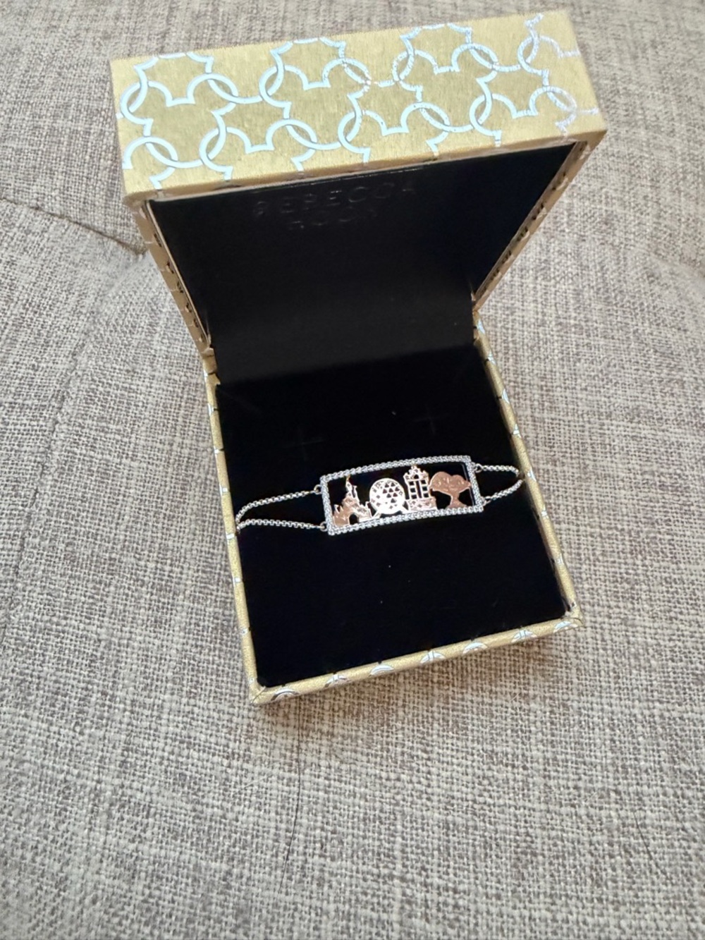 Rebecca Hook WDW 4-Parks Adjustable Silver and Rose Gold Bracelet